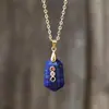 Collar Columna Hexagonal de Cristal Rosa, Cadena para Clavícula Adornada con Diamantes de Colores Chapada en Oro, Joyería de Regalo para Niñas y Mejores Amigas, Suministro Directo del Fabricante