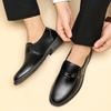Zapatos de cuero para hombre, zapatos de vestir de negocios, estilo británico coreano, zapatos casuales de cuero negro, zapatos de cuero para jóvenes trabajadores.