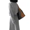 Impresionante y hermoso conjunto de suéter tejido para otoño e invierno, un conjunto completo con una bufanda de mujer fluida, chaqueta de suéter + conjunto de falda de dos piezas