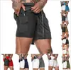 Pantalones de Playa de Verano de Doble Capa para Hombre Talla Grande Shorts de Malla Cinco Pantalones de Entrenamiento Transpirables Pantalones Casuales Deportivos