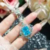 Estilo Palacio Brillante Radiante Corte Aguamarina Circonita Estrella Cúpula Grado Incrustado Traje de Tres Piezas de Alta Gama Regalo de Banquete