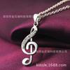 Popular joyería de calidad europea y americana para mujeres diosa, collar de música con colgante de nota musical, collar con incrustaciones de piedra, disponible en stock