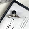 Estilo Coreano Estilo Chanel Lazo Flor Cristal Pinza Pequeña de Mano Pinza Simple para Parte Superior del Cráneo Flequillo Pinza de Tiburón de Perla de Alta Calidad