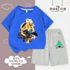 Delta Juego Acción Weilong Lobo Rojo Niños Algodón Puro Manga Corta Pantalones Cortos Camiseta para Niños Conjunto de Ropa Deportiva Casual