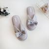 Primavera y Verano halluci Nueva Llegada Lazo Pera Perlada Pantuflas de Casa Transpirables Algodón Suela de Goma Pantuflas de Pinza