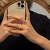 Anillo de Corazón de Zirconia Coreana para Mujer Lujo Accesible Nicho Alta Gama Juego de Anillos Lisos Ajustable Anillo para Dedo Índice