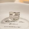 Anillo abierto multicapa simple de estilo INS europeo y americano, de acero de titanio, de color acero, estilo combinable, resistente a la decoloración y personalizado.