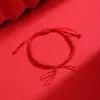 Pulseira de Corda Vermelha Trançada Nó Vajra de Xizang Nº 6 Pulseira do Ano do Zodíaco Ajustável Estilo Étnico Presente para Casal Atacado