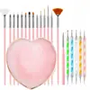 Conjunto de Pincéis para Nail Art Amazon Transfronteiriço, Caneta de Silicone para Desenho de Flores e Linhas de Fototerapia, Caneta Pontilhada, Conjunto Combinado de Canetas de Cristal
