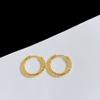 Pendientes de aro Bersalia con baño de oro de 18 quilates y relieve para mujer (2023), diseño de nicho, con hebilla personalizada