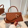 Bolsa Transfronteiriça Estilo Coreano Bordado Malha de Diamante 2026 PU Nova Moda Francesa Rebites Contas Comutação Ombro Único Portátil Transversal