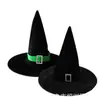 Nuevo Sombrero de Bruja de Ángulo Recto para Halloween Sombrero de Bruja para Fiesta Terciopelo Negro Sombrero de Bruja de Ángulo Recto Accesorios de Maquillaje