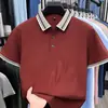 Camisa Polo de Algodón 100% Puro con Rayas en Contraste para Hombre, Nuevo Modelo 2026, Absorbe la Humedad, Transpirable, Camiseta Fina de Manga Corta para Hombre de Verano