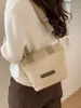 Bolso de mano minimalista estilo japonés de lona gruesa, bolso pequeño cruzado, versátil artístico para el día a día, bolso tote portátil para estudiante, para ir al trabajo