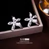 Pendientes de Flor de Zircón Dulce de Aguja Plateada con Perlas Estilo Francés de Lujo Ligero Camelia Pendientes de Gama Alta Exquisitos Versátiles Accesorios para Orejas