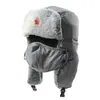 Gorra con Emblema Soviético, Piel Sintética de Conejo, Gorra para Exteriores de Otoño e Invierno con Protección para los Oídos, Gorro de Felpa Cálido y Resistente al Frío de Invierno, Suministro Directo de Fábrica