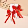 Accesorios para el cabello de Año Nuevo horquilla de saludo festivo de Año Nuevo tocado corona de princesa clip superior niños gran lazo rojo horquilla bebé