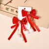 Grampo de Cabelo Laço Estilo Chinês de Ano Novo para Meninas, Acessório de Cabelo Festivo com Borla Infantil, Presilha de Cabelo Estilo Antigo, Adorno de Cabeça para o Ano Novo