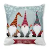 Feliz Navidad Viejo Barba Blanca Gnomo Piel de Durazno Encriptada Terciopelo Decoración del Hogar Cojín de Sofá Almohada ZT420