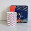 Xícara de Café em Porcelana Óssea Banhada a Ouro Estilo Europeu Palaciano Transfronteiriça, Caneca Cerâmica Doméstica, Lembrança de Casamento, Presente Comemorativo