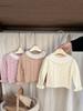 Camiseta Base de Primavera para Niña Dulce Linda Coreana Bebé Top de Punto Estilo Occidental Bebé Suéter con Cuello de Encaje