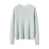 Suéter de cachemir 100% puro con cuello redondo para mujer, nuevo estilo otoño e invierno, casual y acogedor, jersey grueso y cálido