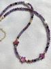 Nuevo Collar Hecho a Mano con Cuentas para Mujer Primavera/Verano 2026, Cadena para Clavícula Gargantilla con Diseño Romántico de Cielo Estrellado Morado de Nicho