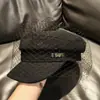 Boina Militar Retrô de Lã com Tela Estilo Coreano para Mulheres, Boina Versátil com Viseira Estilo Francês para Outono e Inverno Que Faz o Rosto Parecer Menor, Boina Estilo Britânico