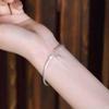 Estilo Chino Nuevo Estilo Chino Plata Pura 999.9 Pulsera de Flor de Loto para Mujer Lujo Accesible Joyería de Plata Esterlina como Regalo de Cumpleaños para Tu Novia