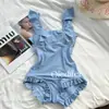2 CoresSuprimento Exclusivo Transfronteiriço de Novo Maiô de Peça Única Estilo Coreano, Super na Moda, com Ótima Aparência, que Cobre a Barriga e Faz Você Parecer Mais Magra, Perfeito para Férias em Fontes Termais