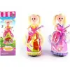 Vestido xadrez para menina de 36,5 cm, com duas tranças, franja universal elétrica, boneca Barbie, brinquedo para brincadeiras de faz de conta infantis