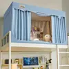 Mosquitero popular para dormitorios universitarios, cortina de cama totalmente opaca, cortina de cama integrada para literas individuales