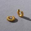 2025 Nuevos Pendientes Vintage Únicos Distintivos Twist para la Oreja con Hebilla Pendientes Europeos y Americanos de Alto Sentimiento Temperamento Versátiles Pendientes de Moda