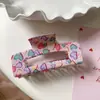 Yhj Accesorios para el Cabello para Mujer Acrílico Día de San Valentín Pasador Rectangular Grande Corazón Cupido Rosa Pinza Pinza de Tiburón