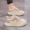 Tênis Femininos Novos Primavera e Outono Versão Coreana Versátil Sola Grossa Ins Sapatos Casuais Cano Baixo Sapatos da Moda Moda Moderna Menina Bonita