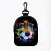 Bolsa de Monedas con Estampado de Fútbol Copa Mundial 2026 Cremallera Entrenamiento al Aire Libre Bolsa para Comida de Perro Almacenamiento Bolsita para Auriculares Mini