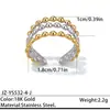 Anillo de acero inoxidable de dos tonos con cara sonriente, transfronterizo europeo y americano, combinación de colores oro y plata de nicho de lujo ligero, joyería de acero de titanio de alta gama