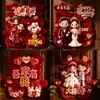 Decoraciones de Caracteres de Doble Felicidad para Bodas, Decoraciones Especiales para Habitaciones de Boda, Pegatinas para Puertas, Colección 3D de Artículos de Boda para Dormitorios y Salas de Estar