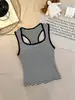 Nuevo top sin mangas de estilo 'hot girl' con cuello cuadrado para mujer con copas, corte ajustado, camisola deportiva con hermoso diseño en la espalda, top interior