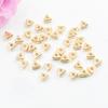 Cuentas sueltas triangulares de oro de 14 quilates, accesorios espaciadores hechos a mano para pulsera, cuentas espaciadoras de plata rota, varios pares