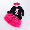 Verão Novo Feminino Infantil Algodão de Alta Qualidade Moda Manga Longa Vestido Tutu Hama Seis Camadas Conjunto 0-2 Anos Roupa Infantil
