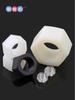 Tuerca hexagonal de nailon en stock, tuerca hexagonal negra PA66, tuerca hexagonal transparente.