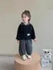 Conjunto de Otoño para Niñas: Sudadera con Capucha y Pantalones Deportivos, Conjunto Elegante de Dos Piezas Estilo Coreano con Rayas Deportivas Ropa Infantil