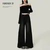 Jeans Preto Solto de Perna Larga Estilo Americano para Mulheres, Tendência de Outono Novo Cintura Alta Caimento Pera Emagrecimento Calças de Comprimento Total