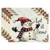Tapete de Mesa Amazon Transfronterizo Patrón de Reno Navideño y Muñeco de Nieve Decoración de Mesa Manteles al por Mayor