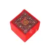 Caja de Joyería de Terciopelo Flocado, Caja de Empaque Roja de Terciopelo Cortada, Caja de Pulsera con Borla de Lino, Caja para Anillos y Pulseras