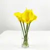 Mini flor de cala artificial de PU, tacto realista, flor artificial para decoración de sala de estar en casa, accesorios para fotografía de bodas, flor artificial decorativa