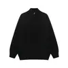 Yidao Vintage 2025 Otoño/Invierno Nuevo Retro Americano Sencillo Color Sólido Suéter de Media Cremallera con Cuello Alto Pulóver Holgado