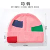 Gorro de Lana Tejido de Algodón Puro Europeo y Americano para Mujer Invierno Cálido Jacquard Rosa Exterior Anti-Frío Gorro Fábrica Personalizada para Hombres