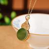 Yilu prata S925 prata esterlina banhado a ouro Hetian jade oco redondo cabaça pingente retro estilo nacional pingente personalizado